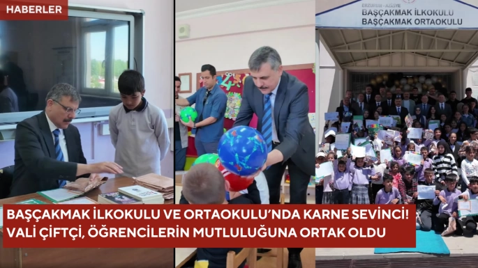 Başçakmak İlkokulu ve Ortaokulu’nda Karne Sevinci! Vali Çiftçi, Öğrencilerin Mutluluğuna Ortak Oldu