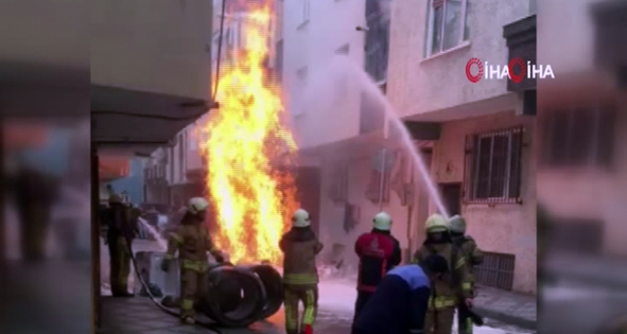 Doğalgaz borusu patladı!Korku dolu o anlar…