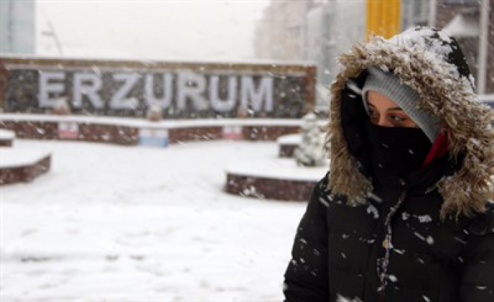Erzurum'a kar yakışır