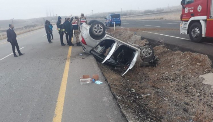 Erzurum Aşkale’de Otomobil takla attı: 3 yaralı