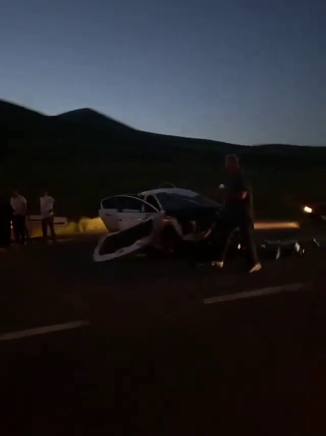 Erzurum'da başıboş hayvan zincirleme kazaya neden oldu, 5 araç birbirine girdi