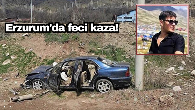 Erzurum'da feci kaza! 50 metreden aşağıya uçtu