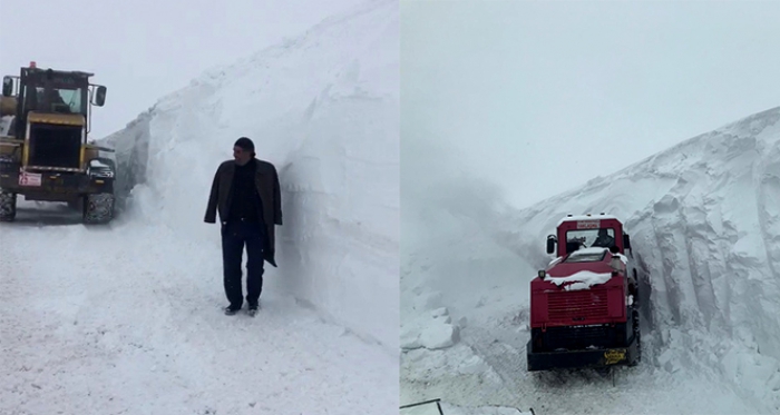 Erzurum’da kar kalınlığı 6 metreyi aştı