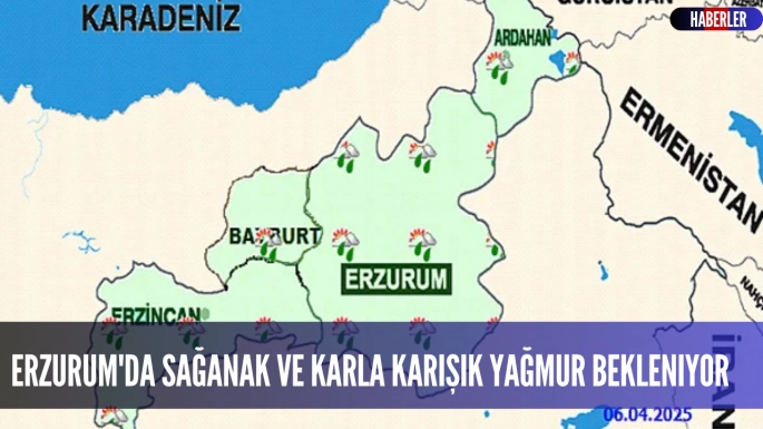 Erzurum'da sağanak ve karla karışık yağmur bekleniyor