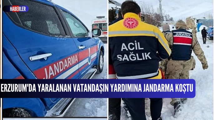 Erzurum'da yaralanan vatandaşın yardımına Jandarma koştu