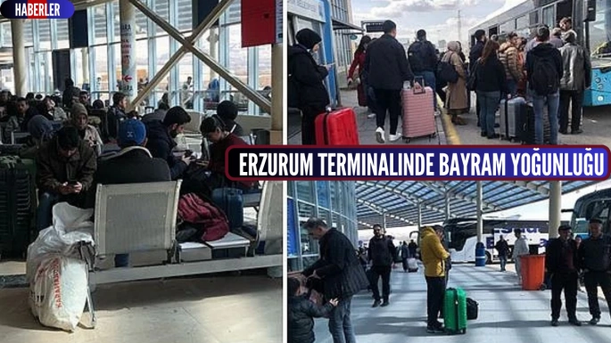 Erzurum terminalinde bayram yoğunluğu