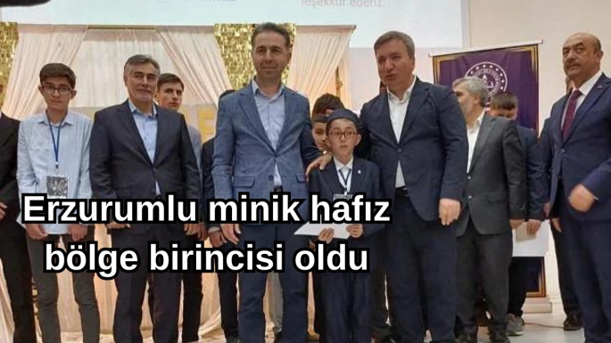 Erzurumlu minik hafız bölge birincisi oldu