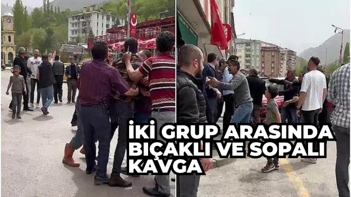 İki grup arasında bıçaklı ve sopalı kavga