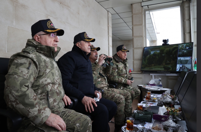 Millî Savunma Bakanı Hulusi Akar ve Azerbaycan Savunma Bakanı Org. Zakir Hasanov, “Kardeş Yumruğu” Tatbikatı’nın Seçkin Gözlemci Günü'ne katıldı