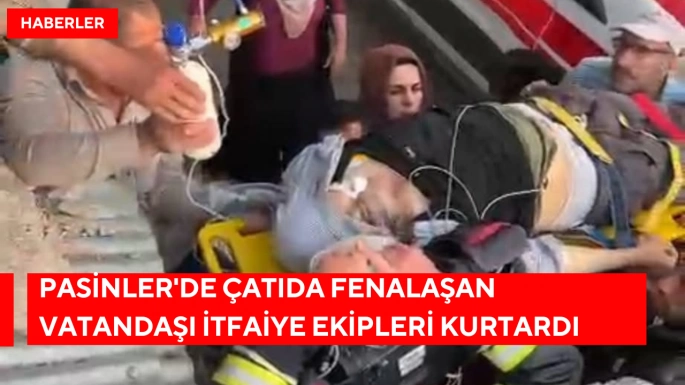 Pasinler'de çatıda fenalaşan vatandaşı itfaiye ekipleri kurtardı