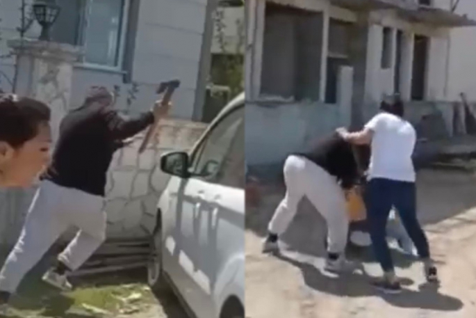 Polis komşusuna baltayla işte böyle saldırdı