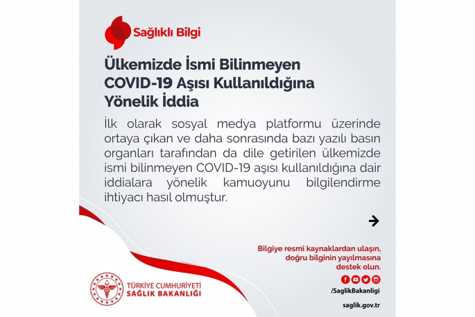 Sağlık Bakanlığından 'ismi bilinmeyen Covid-19 aşısı' iddialarına ilişkin açıklama