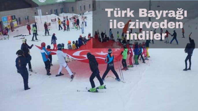 Türk Bayrağı ile zirveden indiler