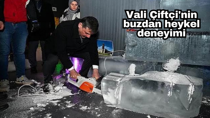 Vali Çiftçi'nin buzdan heykel deneyimi