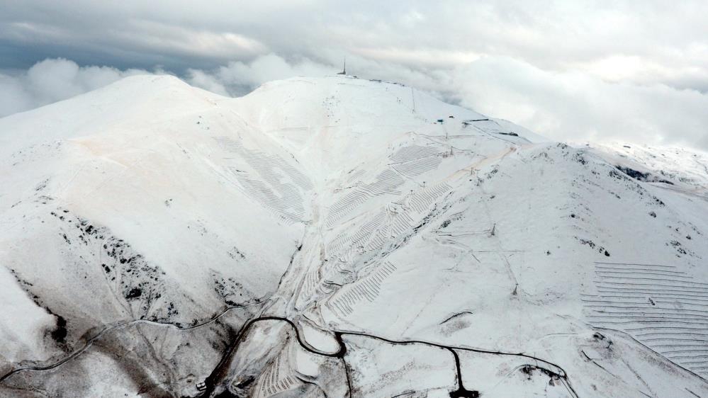 Erzurum Palandöken'in Beyaza Bürünen Eşsiz Manzarası Dronla Görüntülendi 